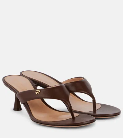 Gianvito Rossi Ascent 55 Leather Thong Sandals In Brown