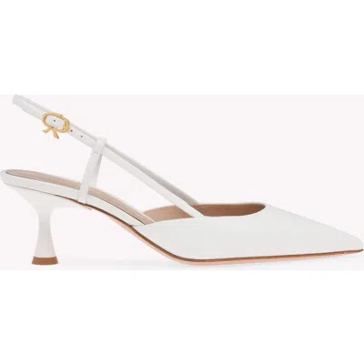 Gianvito Rossi Ascent 55 Slingback Pumps In White