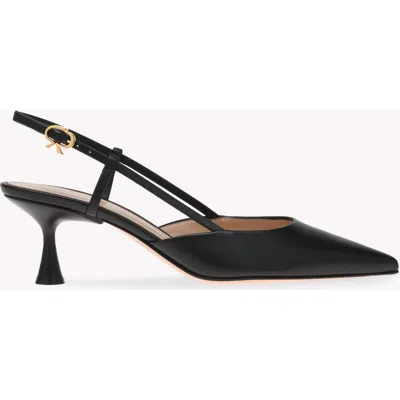 Gianvito Rossi Ascent Pointed Sling Sandals In Black