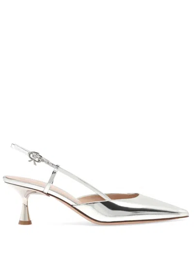 Gianvito Rossi Ascent 55mm Leather Pumps In Silber