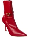 Gianvito Rossi Ascent 85 Leather Bootie In Red