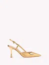 Gianvito Rossi Ascent Mirrored-leather Slingback Pumps In Gold