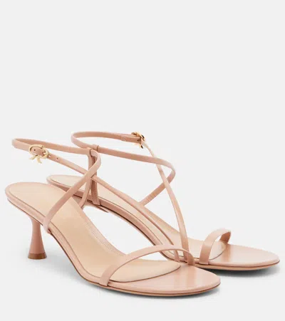 Gianvito Rossi Ascent 55 Leather Sandals In Neutral