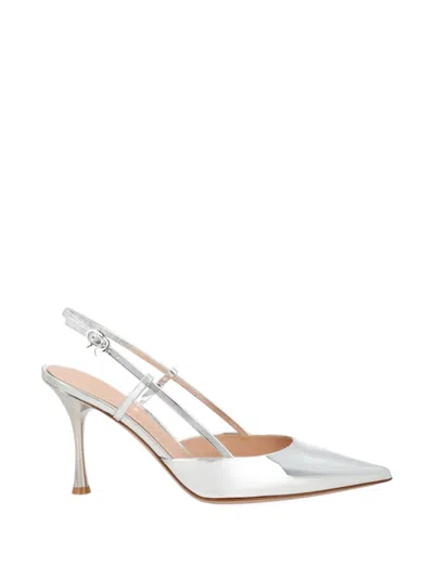 Gianvito Rossi Ascent Pointed Leather Pumps In Silver