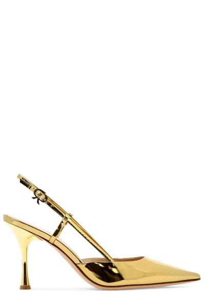 Gianvito Rossi Ascent Pointed-toe Pumps In Gold