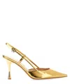 Gianvito Rossi "ascent" Slingback Pointed Toe Metallic Pumps In Gold