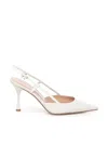 Gianvito Rossi Ascent Slingback Pumps With Back Strap In White