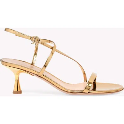 Gianvito Rossi Ascent Leather Sandals In Gold