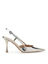 Gianvito Rossi Ribbon Pumps With Back Strap In Silver