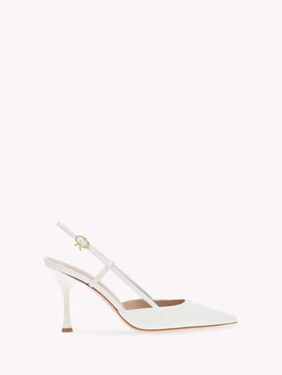 Gianvito Rossi Ascent Shoes With Exposed Heels In White Leather