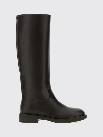 Gianvito Rossi Ascott Knee-high Boots In Calfskin Leather With Low Heel In Black