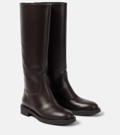 GIANVITO ROSSI ASCOTT LEATHER KNEE-HIGH BOOTS