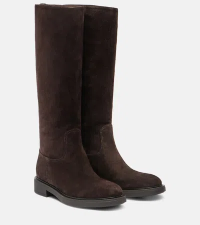 Gianvito Rossi Ascott Suede Knee-high Boots In Brown
