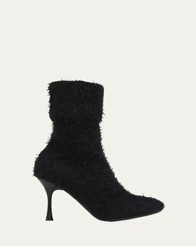 Gianvito Rossi Aspen Brushed Knit Sock Booties In Black Nero