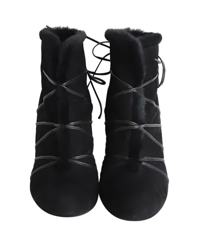 Gianvito Rossi Aspen Lace-up Ankle Booties In Black Suede