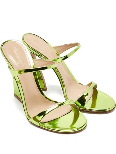 Pre-owned Gianvito Rossi Aura Leather Sandals In Green