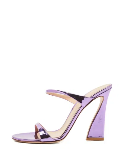 Pre-owned Gianvito Rossi Aura Leather Sandals In Purple