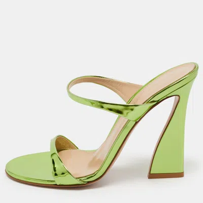 Pre-owned Gianvito Rossi Aura Size 38 Green Leather Slide Sandals