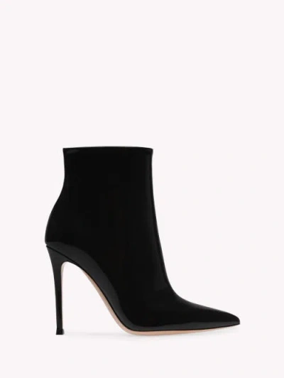 Gianvito Rossi Le Silla Woman Ankle Boots Black Size 11 Soft Leather In Black Patent