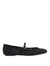 Gianvito Rossi Claudia Suede-trimmed Lace Mary Jane Flats In Negro