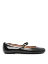 Gianvito Rossi Carla Leather Ballet Flats In Black