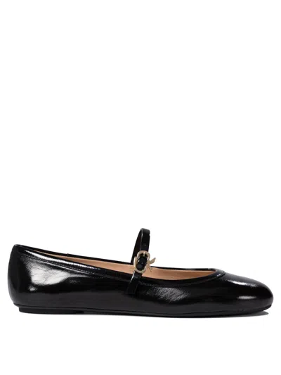 Gianvito Rossi Mary Ribbon Patent Leather Ballet Flats In Black