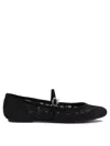 Gianvito Rossi Claudia Suede-trimmed Lace Mary Jane Flats