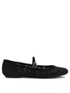 Gianvito Rossi Claudia Suede-trimmed Lace Mary Jane Flats In Black
