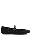 Gianvito Rossi Claudia Suede-trimmed Lace Mary Jane Flats In Black