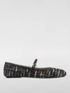 Gianvito Rossi Carla Leather-trimmed Tweed Mary Jane Ballet Flats In Schwarz