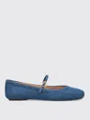 Gianvito Rossi Carla Flat Ballerinas In Blue Denim In Blau