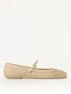 Gianvito Rossi Carla Leather-trimmed Raffia Mary Jane Ballet Flats In Multi