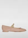 Gianvito Rossi Ribbon Patent Leather Ballet Flats In Peach