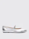 Gianvito Rossi Carla Metallic Leather Mary Jane Flats In Silver