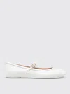 Gianvito Rossi 10mm Carla Soft Leather Ballerina Flats In Weiss