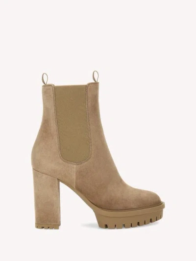 Gianvito Rossi Barry Bootie In Light Brown Suede