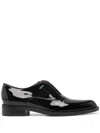 Gianvito Rossi Patent Leather Lace-up Shoes With Low Block Heel In Black