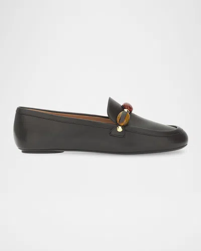 Gianvito Rossi Beaded Leather Loafers