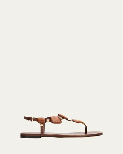 Gianvito Rossi Beaded Nappa Metallic Leather Thong Sandals In Multi