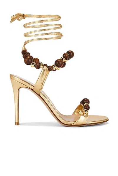 Gianvito Rossi Beaded Sandal In Gold