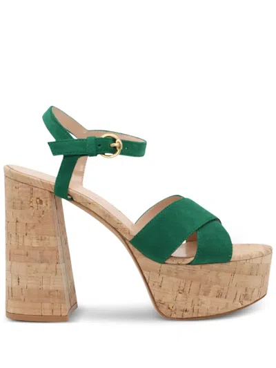 Gianvito Rossi Bebe 120mm Leather Sandals In Green