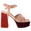 Gianvito Rossi Multicolor Suede Platform Sandals In Brown