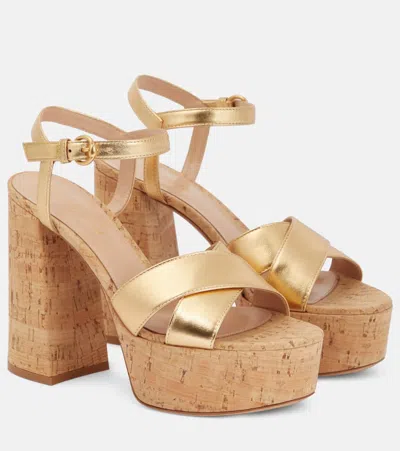 Gianvito Rossi Bebe Leather Platform Sandals