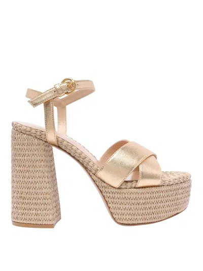 Gianvito Rossi Bebe Platform Sandals In Gold