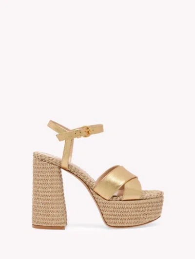 Gianvito Rossi Bebe Sandals In Metallic Gold
