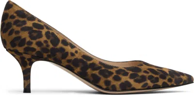 Gianvito Rossi Beige & Brown Gianvito 55 Heels In Animal Print