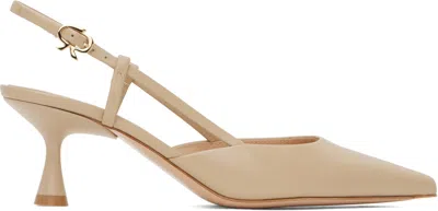 Gianvito Rossi 85mm Ascent Slingback Pumps In Neutral