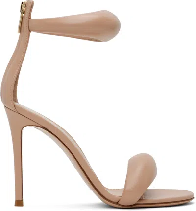 Gianvito Rossi Bijoux 105mm Puffy Napa Ankle-cuff High-heel Sandals In Peach