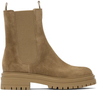 Gianvito Rossi Chelsea Suede Ankle Boots In Nude