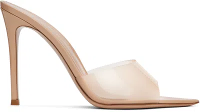 Gianvito Rossi Beige Elle 105 Mules In Nude+nude